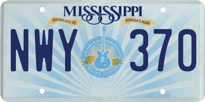 MS license plate NWY370