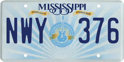MS license plate NWY376