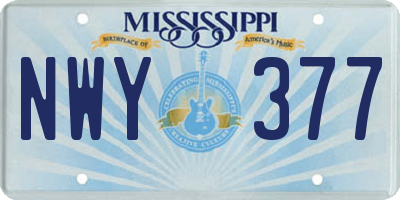 MS license plate NWY377