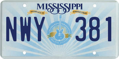 MS license plate NWY381