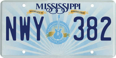 MS license plate NWY382