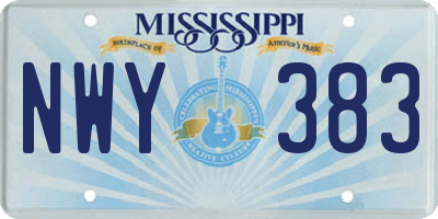 MS license plate NWY383