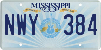 MS license plate NWY384