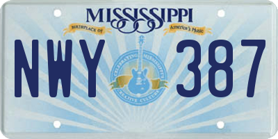 MS license plate NWY387