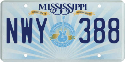MS license plate NWY388