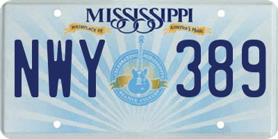 MS license plate NWY389