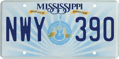 MS license plate NWY390