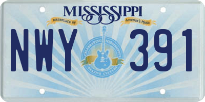 MS license plate NWY391