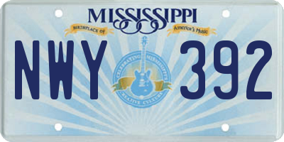 MS license plate NWY392