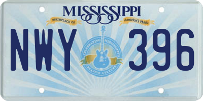 MS license plate NWY396