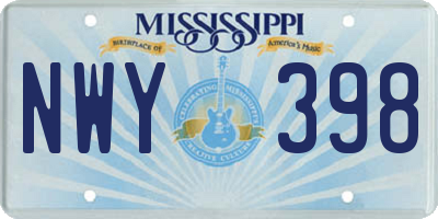 MS license plate NWY398