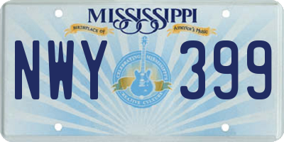 MS license plate NWY399