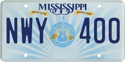 MS license plate NWY400