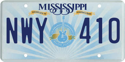 MS license plate NWY410