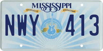 MS license plate NWY413
