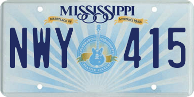 MS license plate NWY415