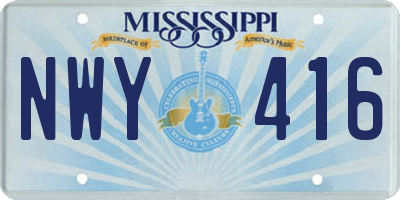 MS license plate NWY416