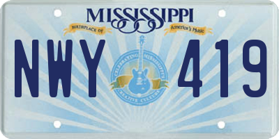MS license plate NWY419