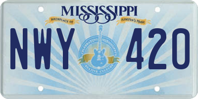 MS license plate NWY420