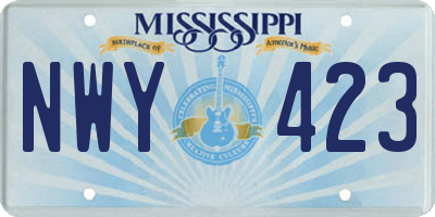 MS license plate NWY423