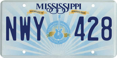 MS license plate NWY428