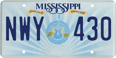MS license plate NWY430