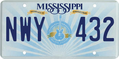 MS license plate NWY432