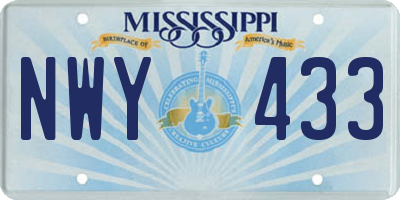 MS license plate NWY433