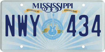 MS license plate NWY434