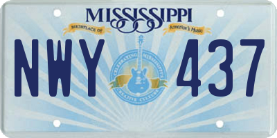 MS license plate NWY437