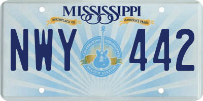 MS license plate NWY442