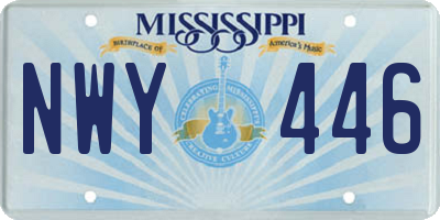 MS license plate NWY446
