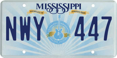 MS license plate NWY447