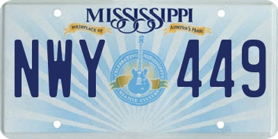 MS license plate NWY449