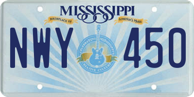 MS license plate NWY450