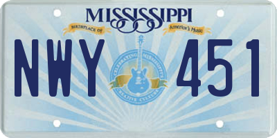 MS license plate NWY451