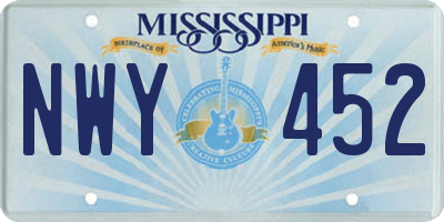 MS license plate NWY452
