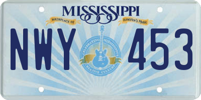 MS license plate NWY453