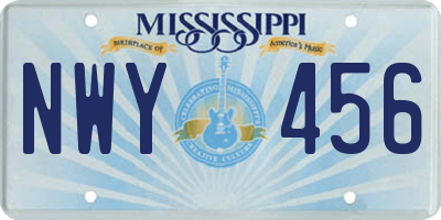 MS license plate NWY456
