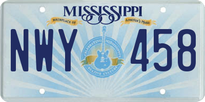 MS license plate NWY458