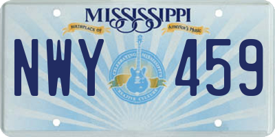 MS license plate NWY459