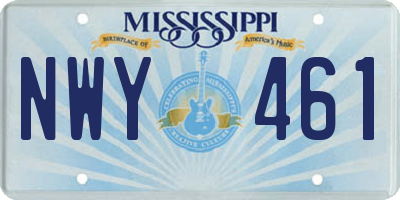 MS license plate NWY461