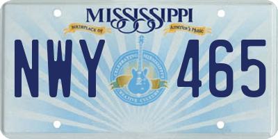 MS license plate NWY465