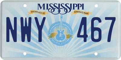 MS license plate NWY467