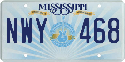 MS license plate NWY468