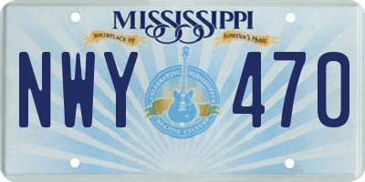 MS license plate NWY470