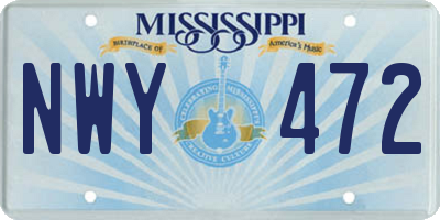 MS license plate NWY472