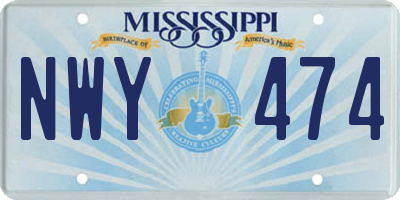 MS license plate NWY474