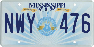 MS license plate NWY476