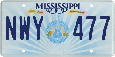 MS license plate NWY477
